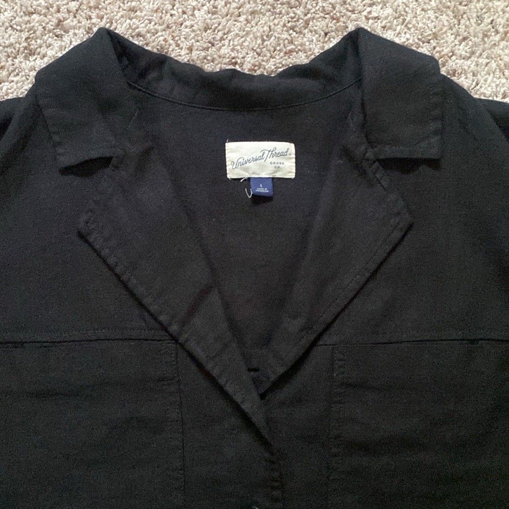 Womens Linen Universal Thread Top size Large Black - Picture 4 of 8